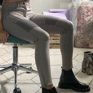 Zara Grey Moto jeans
